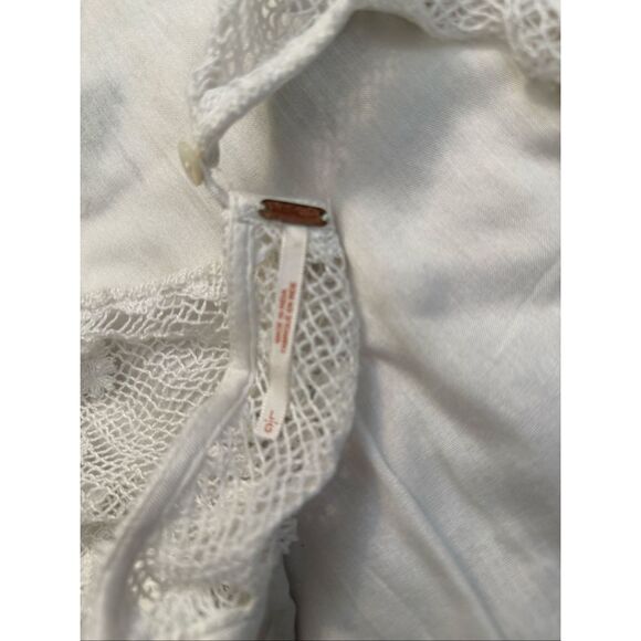 EUC Free People Palms Print Linen Cotton Blouse - Picture 11 of 13